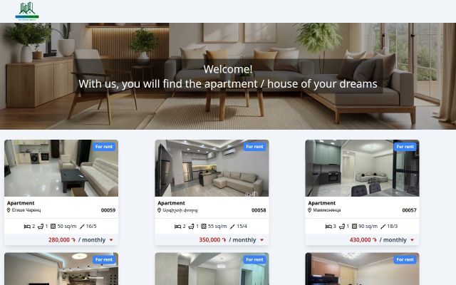 mynewhome.am - էկրանի պատկեր