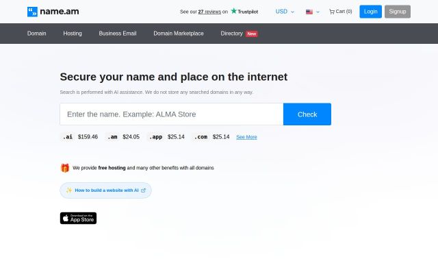Screenshot of name.am