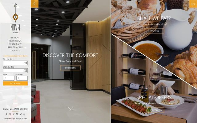 Скриншот сайта novahotel.am