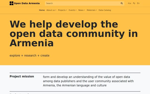 opendata.am - էկրանի պատկեր