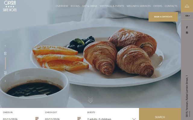 operasuitehotel.com - էկրանի պատկեր