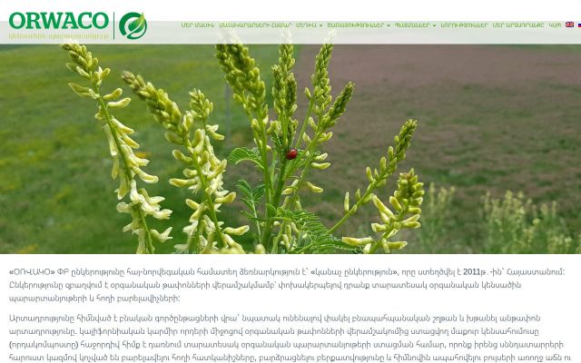 Скриншот сайта orwaco.am