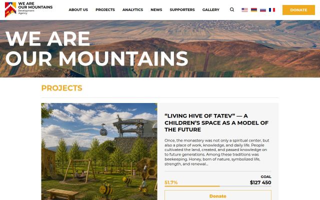 ourmountains.am - էկրանի պատկեր