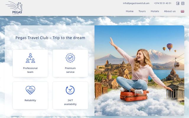 Screenshot of pegastravelclub.am