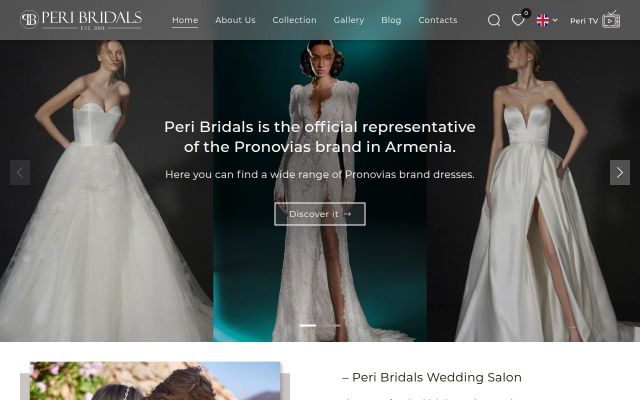 Скриншот сайта peribridals.am