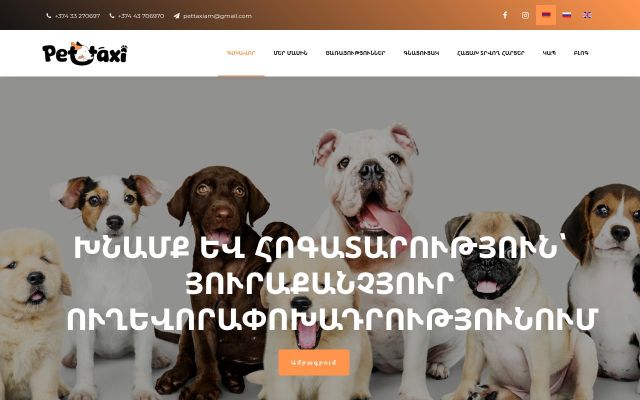 pettaxi.am - էկրանի պատկեր