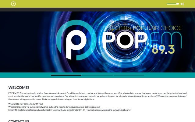 Скриншот сайта popfm.am