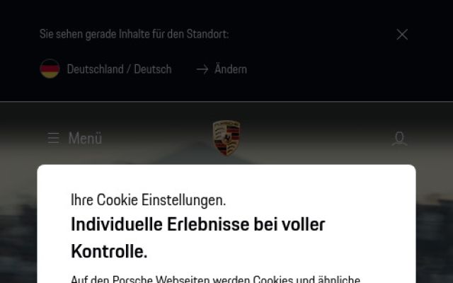 Screenshot of porsche.com