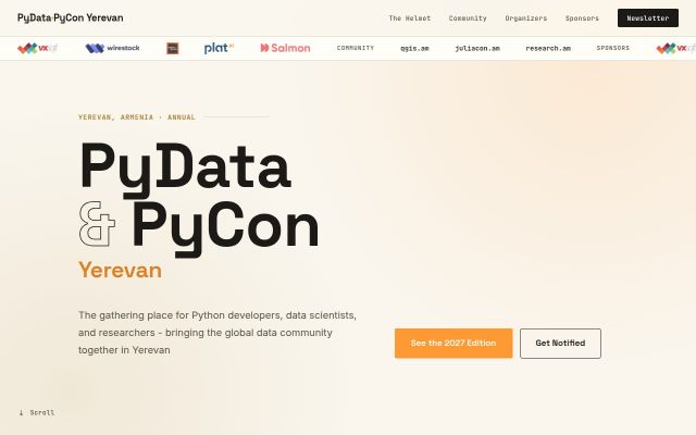 Скриншот сайта pycon.am