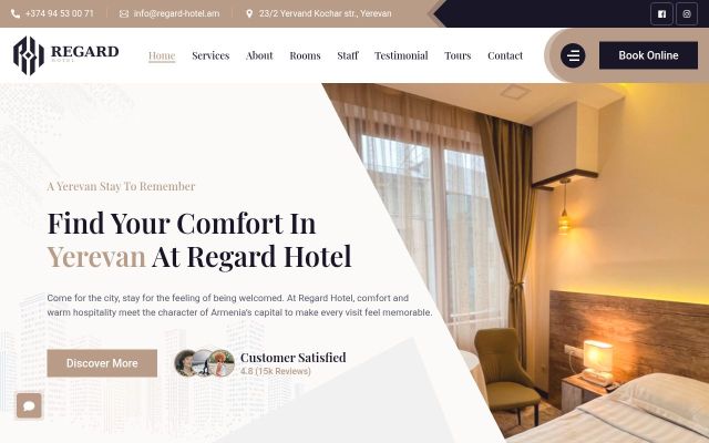 Screenshot of regard-hotel.am