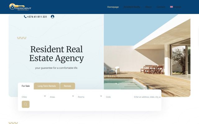 residentrealty.am - էկրանի պատկեր