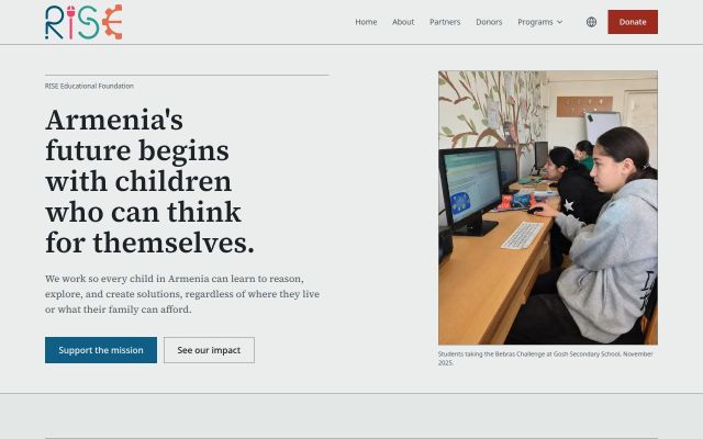 Скриншот сайта risefoundation.am