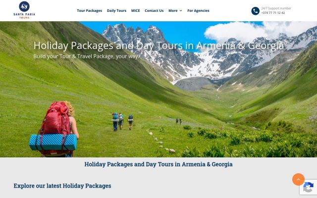 santamaria-tours.am - էկրանի պատկեր