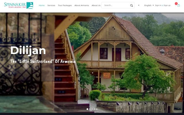 spinnakertravel.am - էկրանի պատկեր