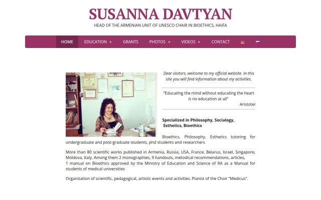 Screenshot of susannadavtyan.am