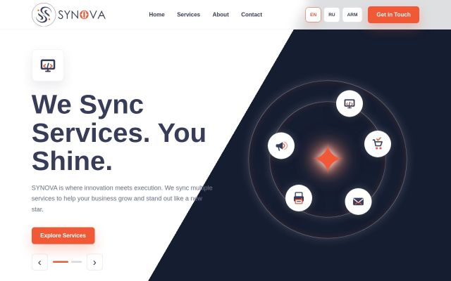 Скриншот сайта synova.am