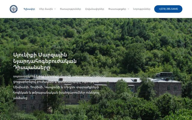 Скриншот сайта syunikhak.am