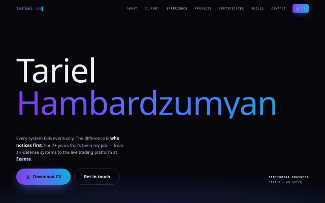 tariel.am - էկրանի պատկեր