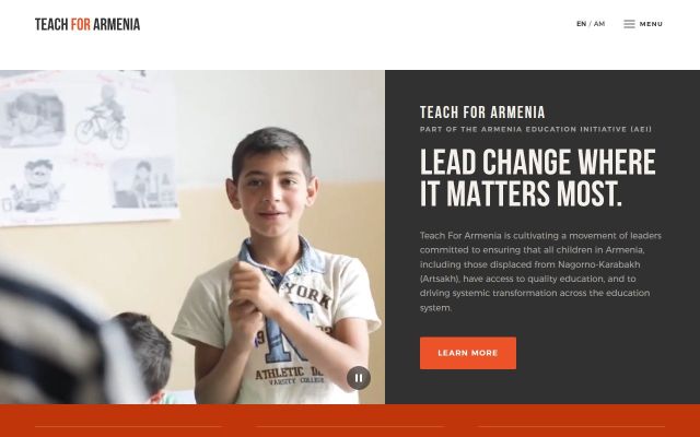 Скриншот сайта teachforarmenia.org