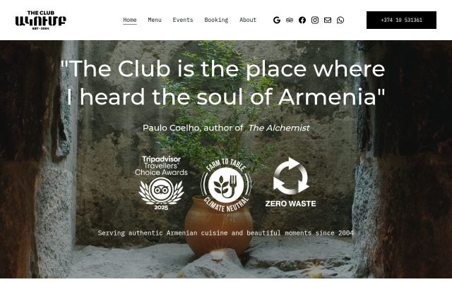 Скриншот сайта theclub.am