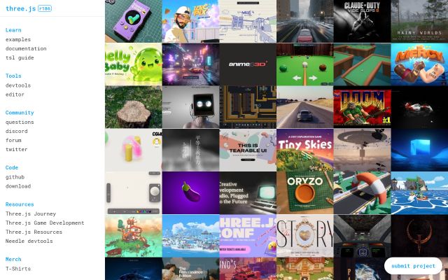 threejs.org — էկրանի պատկեր