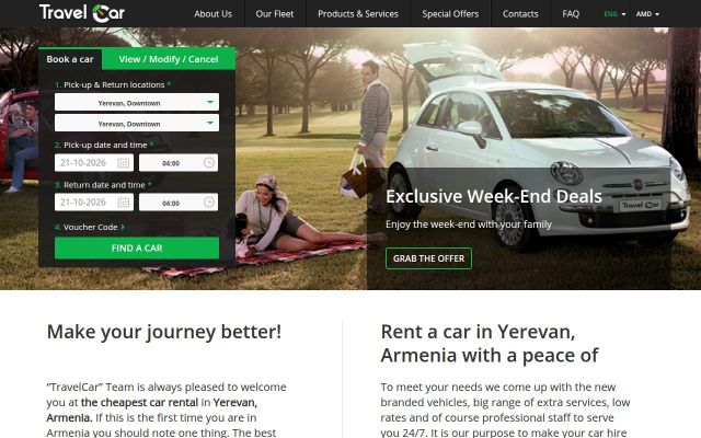 travelcar.am - էկրանի պատկեր