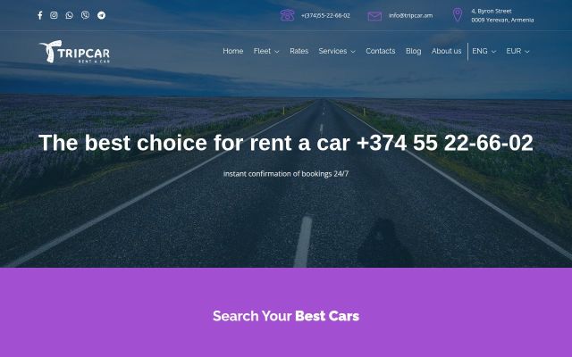 tripcar.am - էկրանի պատկեր