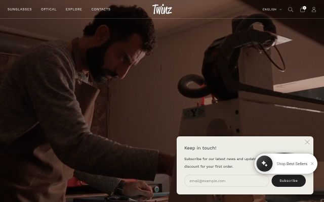 twinz-eyewear.com - էկրանի պատկեր
