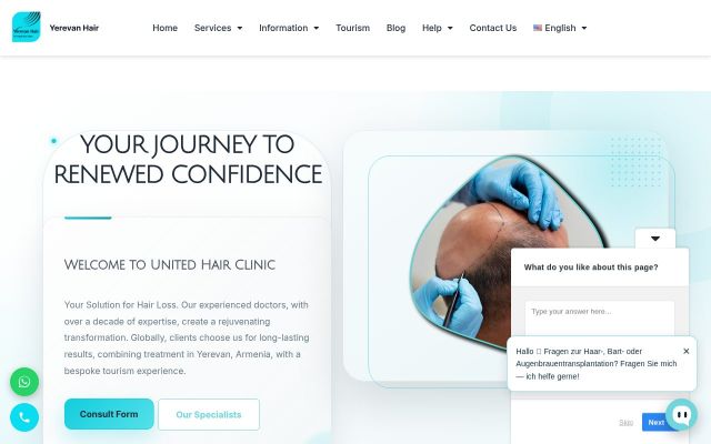 unitedhairclinic.com - էկրանի պատկեր
