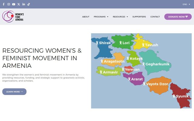 Screenshot of womenfundarmenia.org