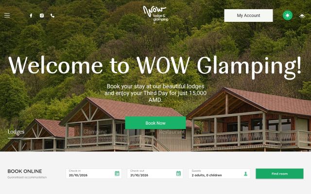Скриншот сайта wowglamping.am