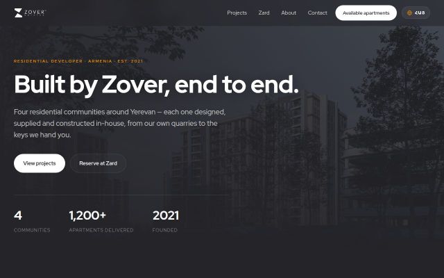 zover.am - էկրանի պատկեր